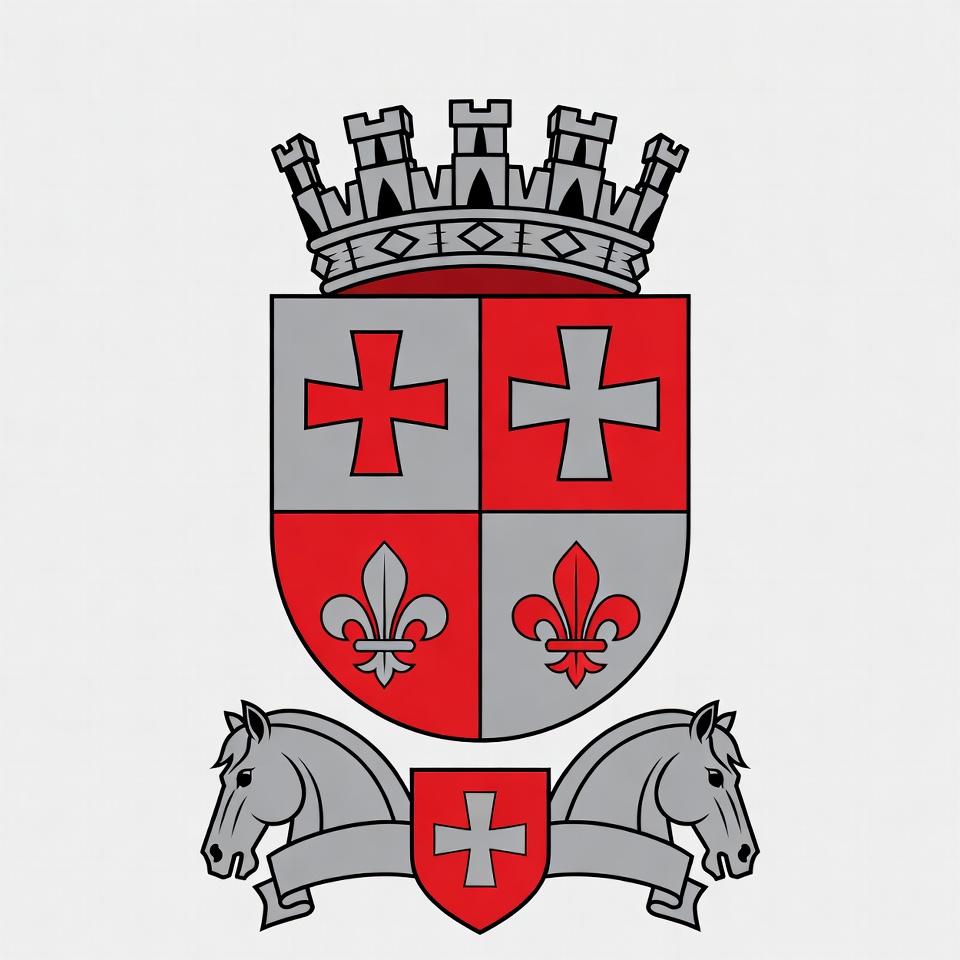 Coat of Arms with Horses and Cross Coat of Arms with Horses and Cross