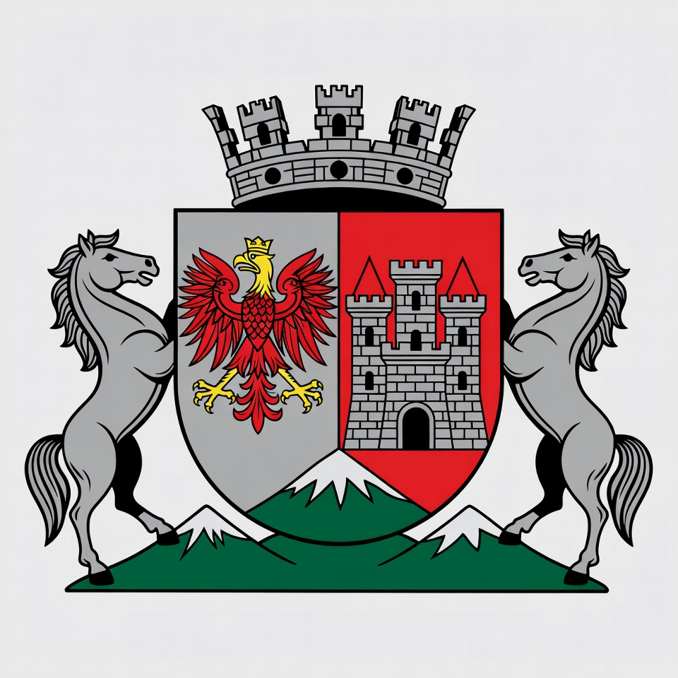 Polish Coat of Arms with Eagle and Castle Polish Coat of Arms with Eagle and Castle