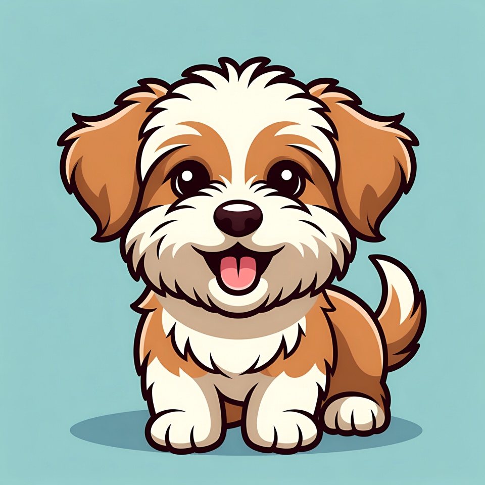Cute Shih Tzu puppy illustration Cute Shih Tzu puppy illustration