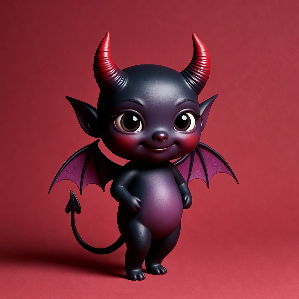 Cute black demon baby figurine Cute black demon baby figurine