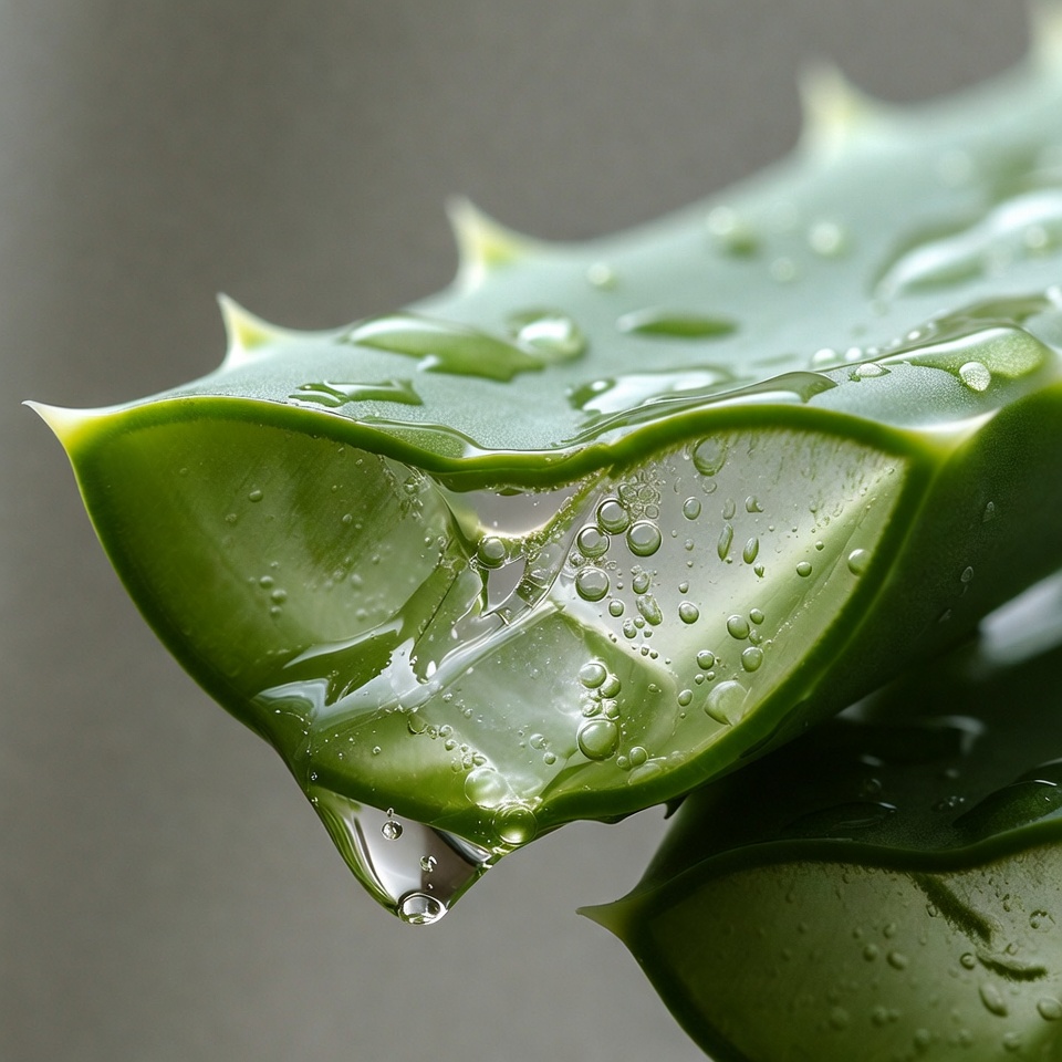 Dew-covered Aloe Vera Leaves Dew-covered Aloe Vera Leaves