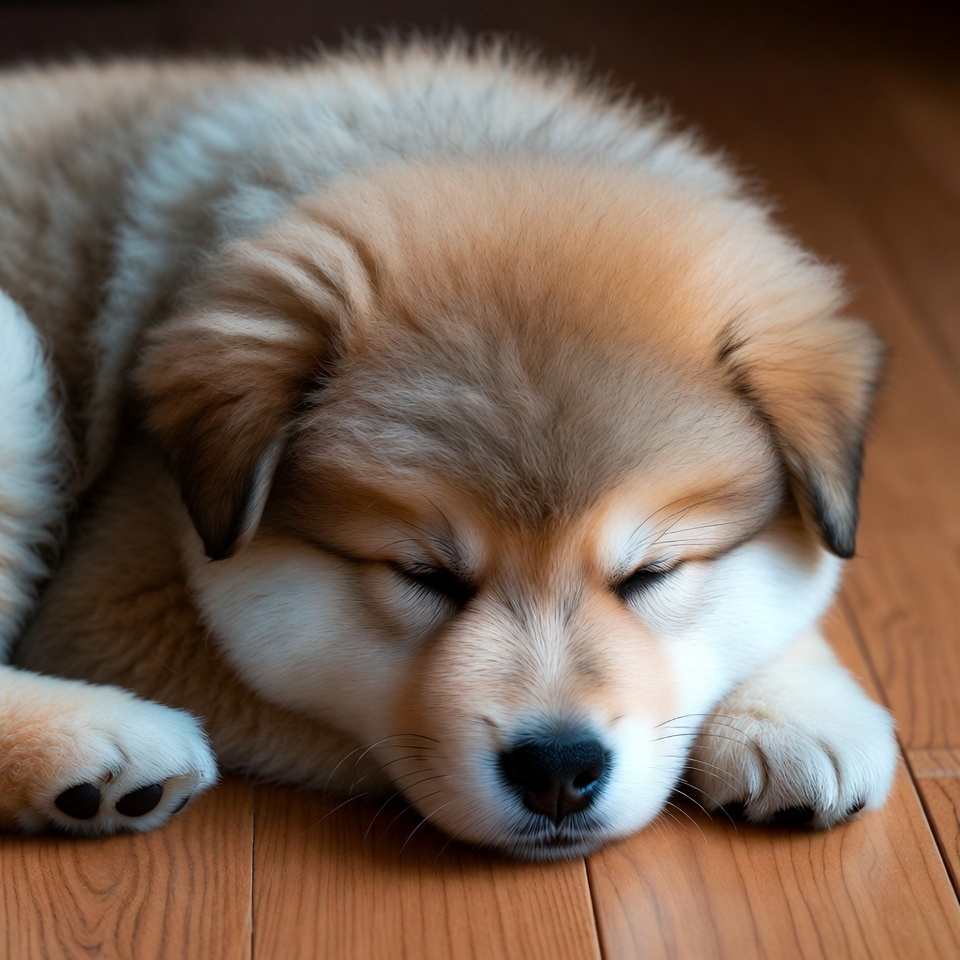 Fluffy Golden Retriever Puppy Sleeping Fluffy Golden Retriever Puppy Sleeping