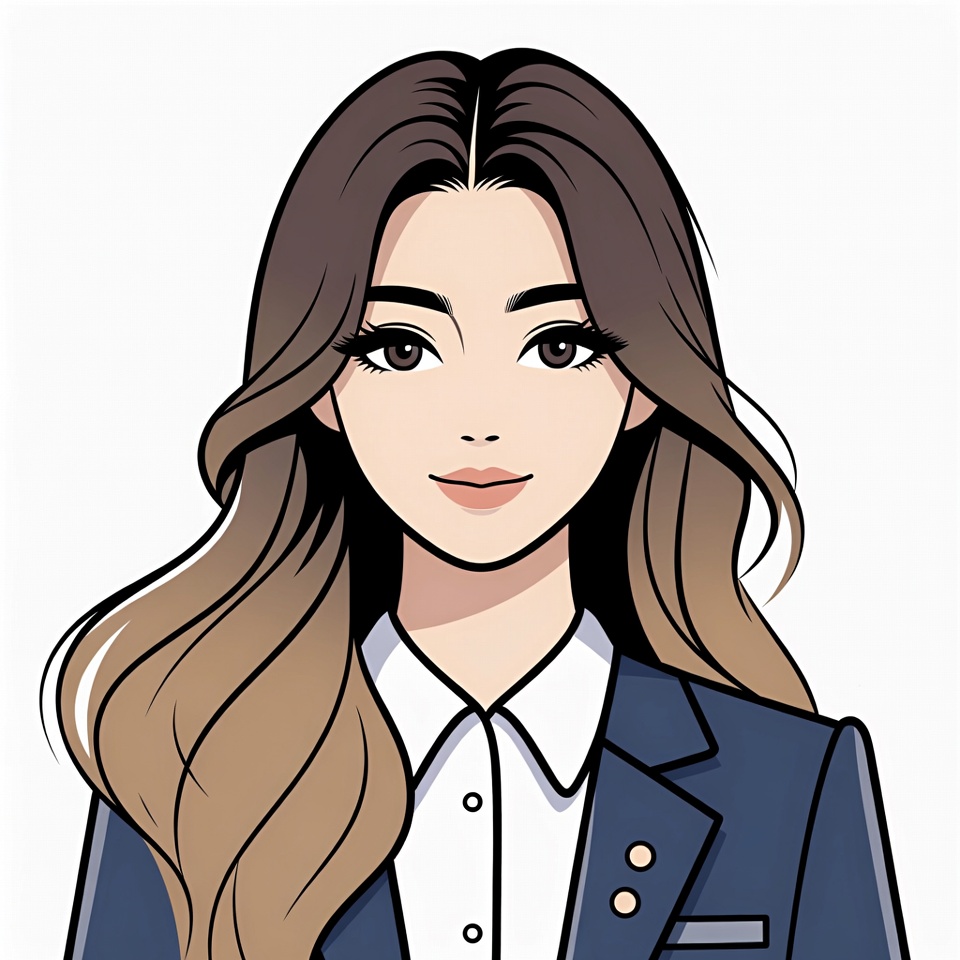 Asian woman in navy blazer Asian woman in navy blazer