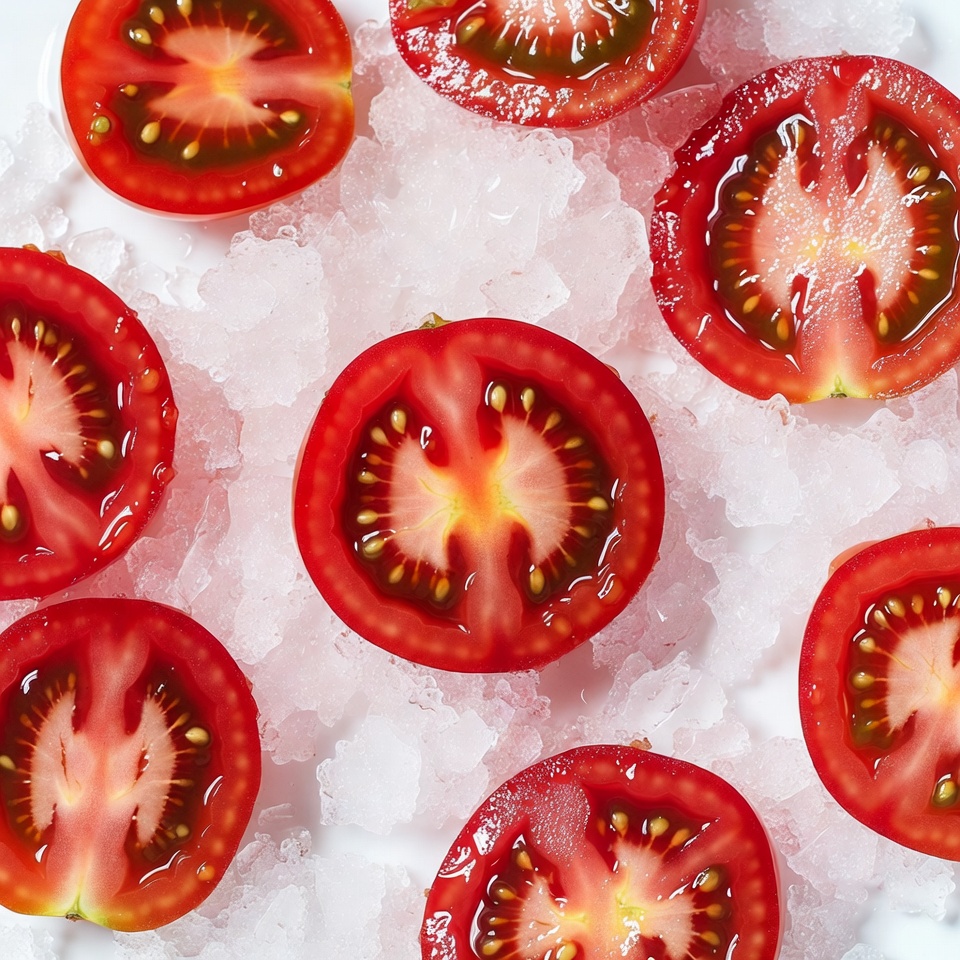 Sliced Tomatoes on Ice Sliced Tomatoes on Ice