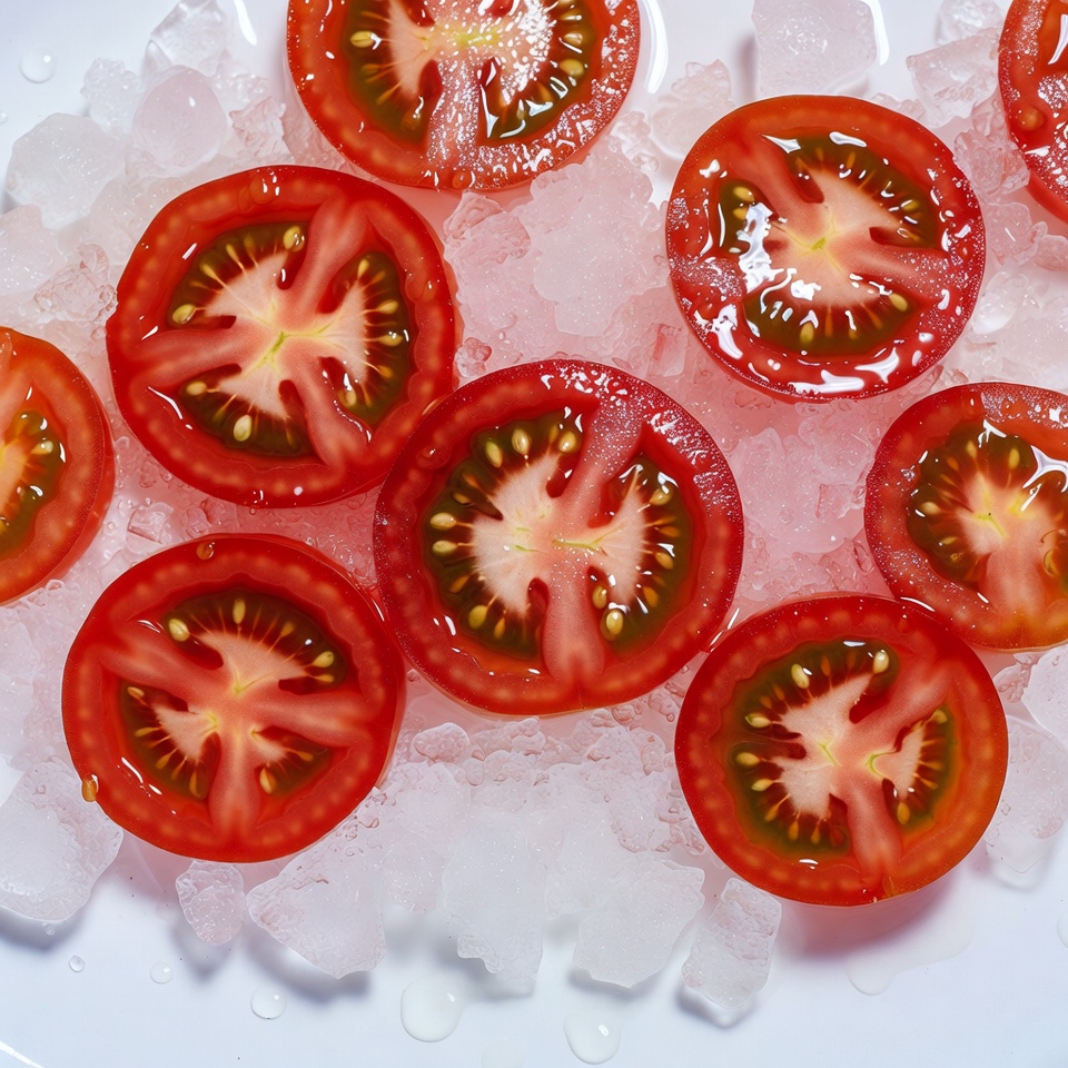 Sliced Tomatoes on Ice Sliced Tomatoes on Ice