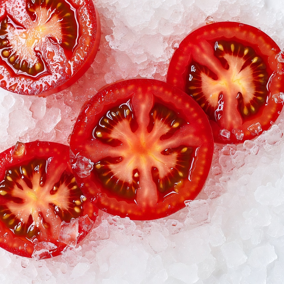 Sliced Tomatoes on Ice Sliced Tomatoes on Ice