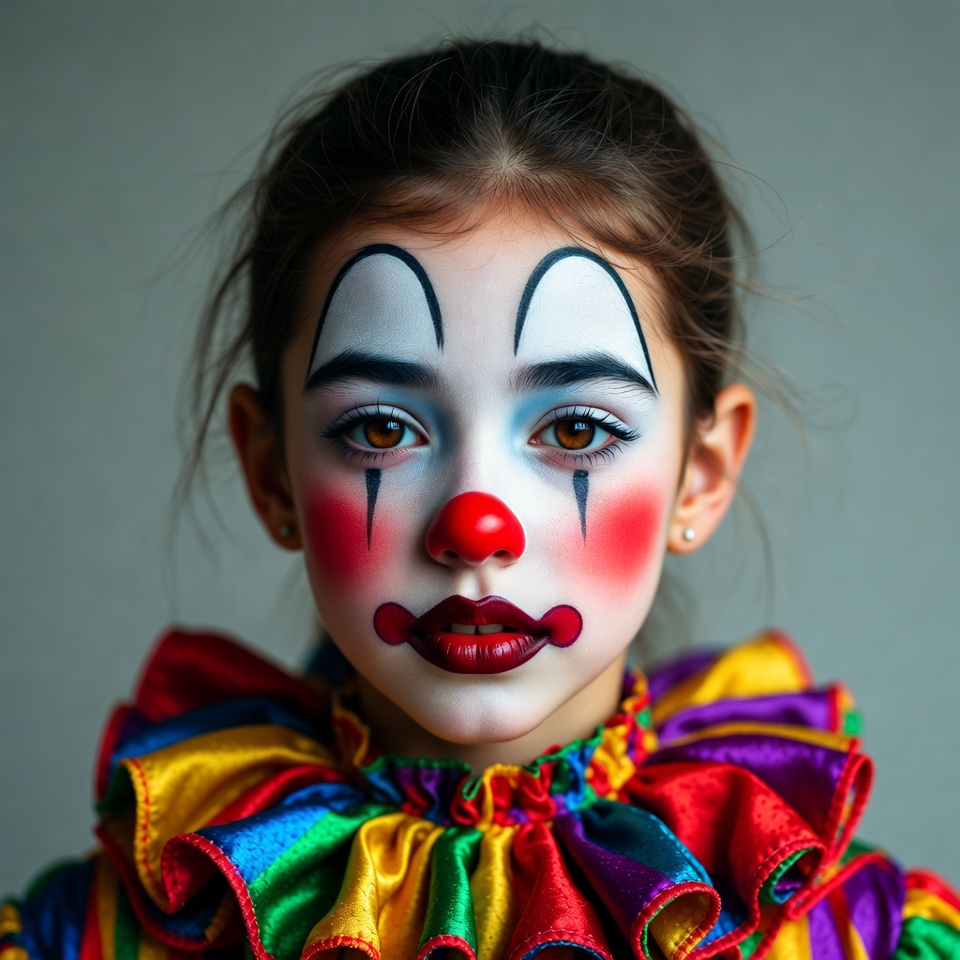 Girl in Clown Makeup and Costume Girl in Clown Makeup and Costume