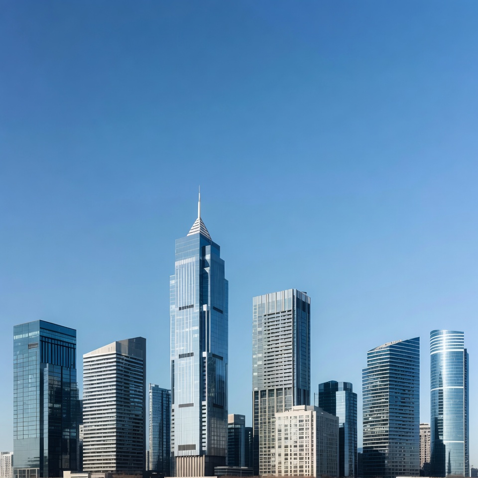 Modern Skyscrapers in City Skyline Modern Skyscrapers in City Skyline