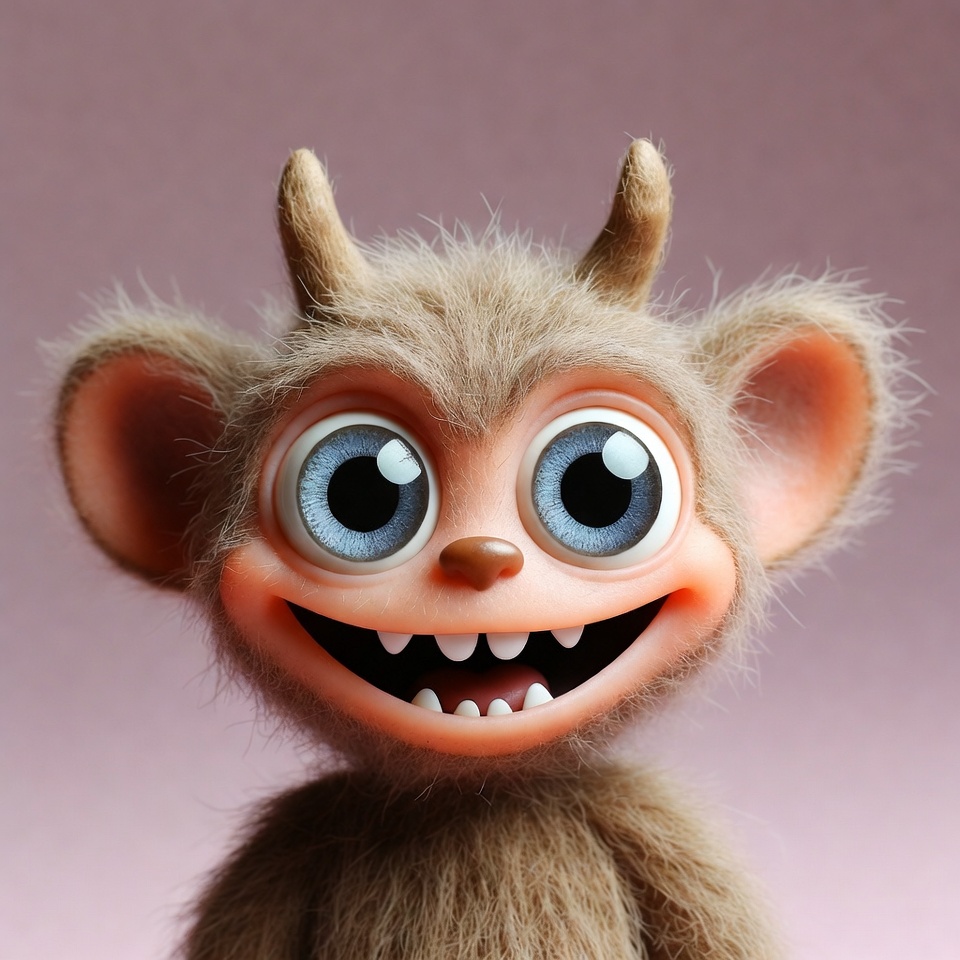 Cute cartoon demon with horns Cute cartoon demon with horns