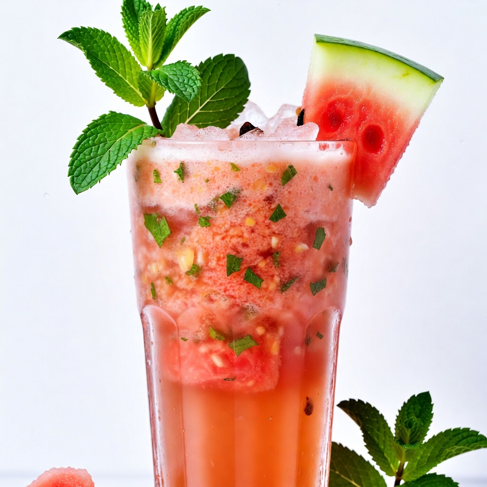 Watermelon Mint Cocktail Glass Watermelon Mint Cocktail Glass