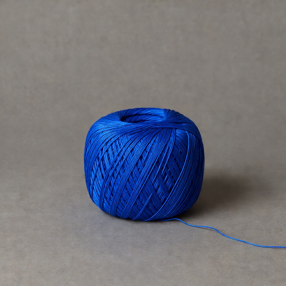 Blue yarn ball on gray background Blue yarn ball on gray background