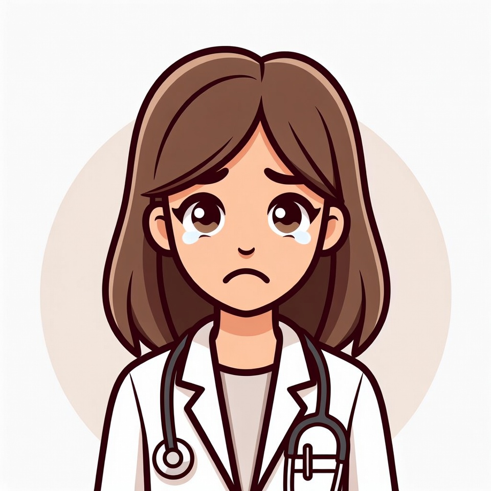 Crying Woman Doctor Illustration Crying Woman Doctor Illustration