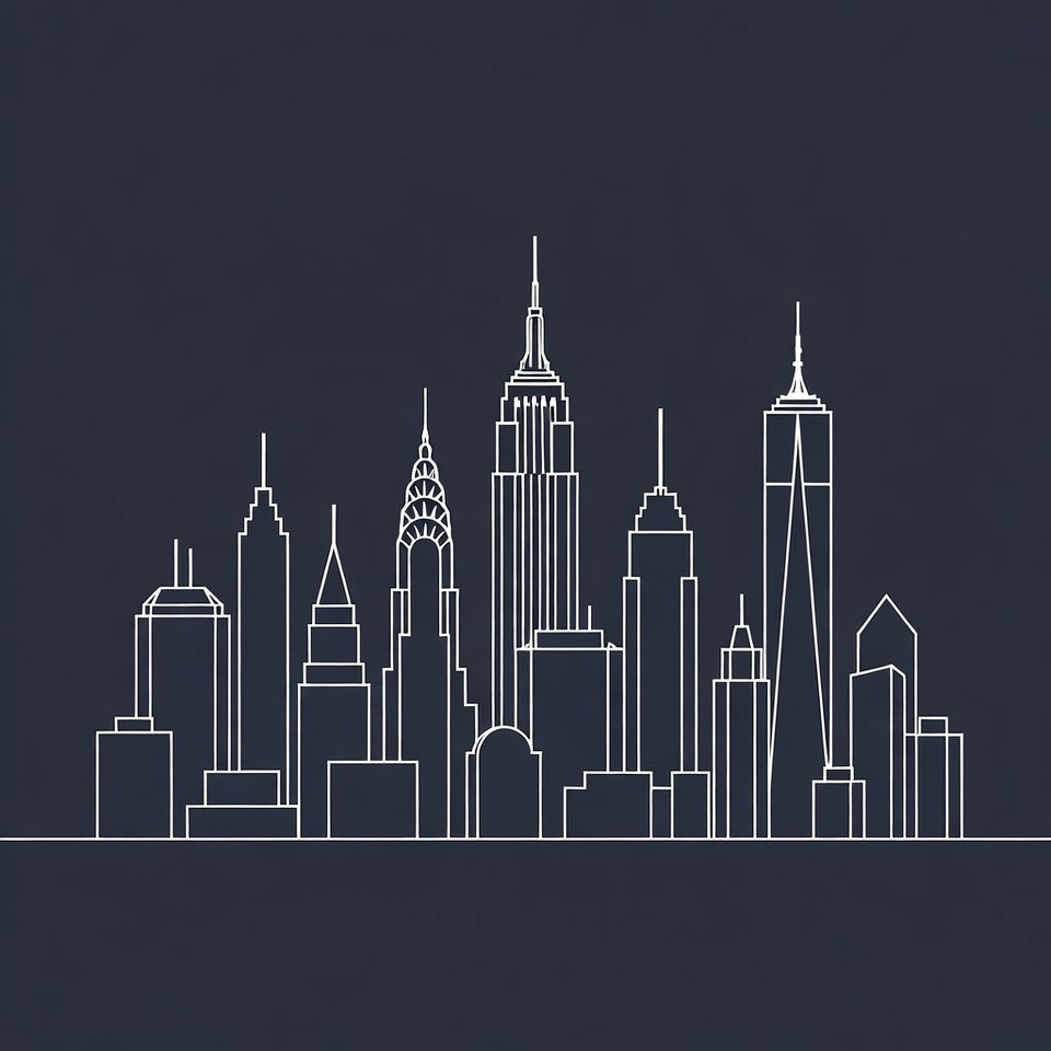 New York City Skyline Outline New York City Skyline Outline