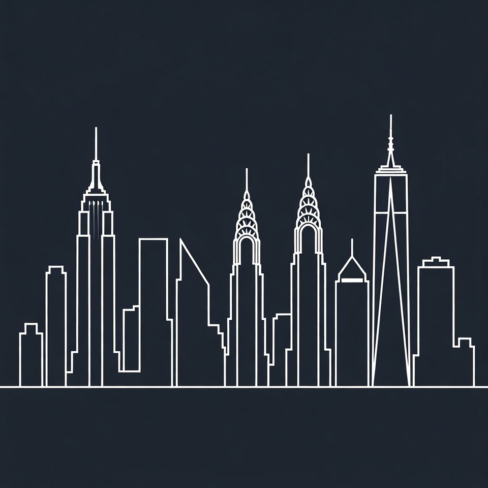 New York City Skyline Silhouette New York City Skyline Silhouette