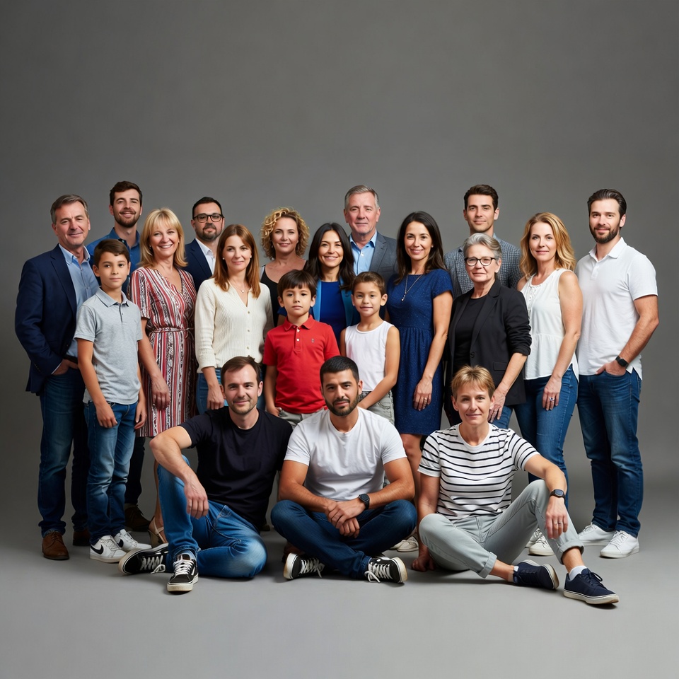 Large diverse family group portrait Large diverse family group portrait
