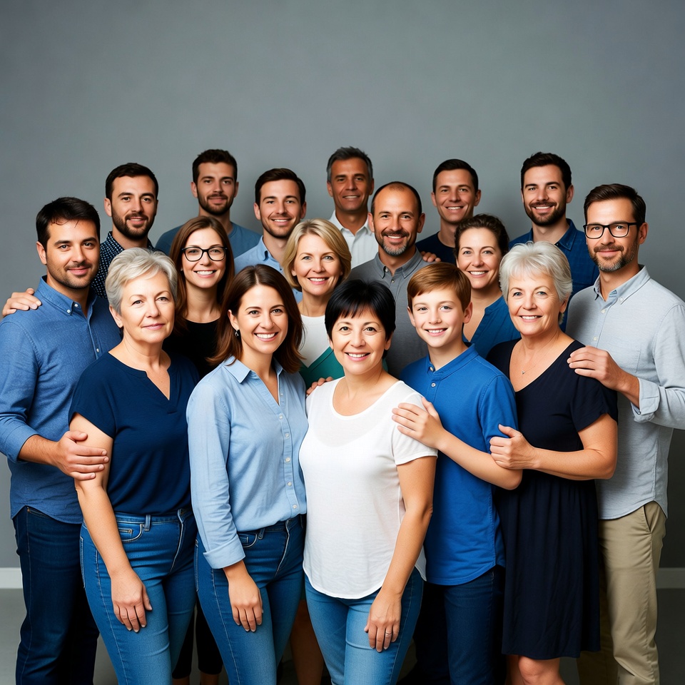 Diverse group smiling together Diverse group smiling together