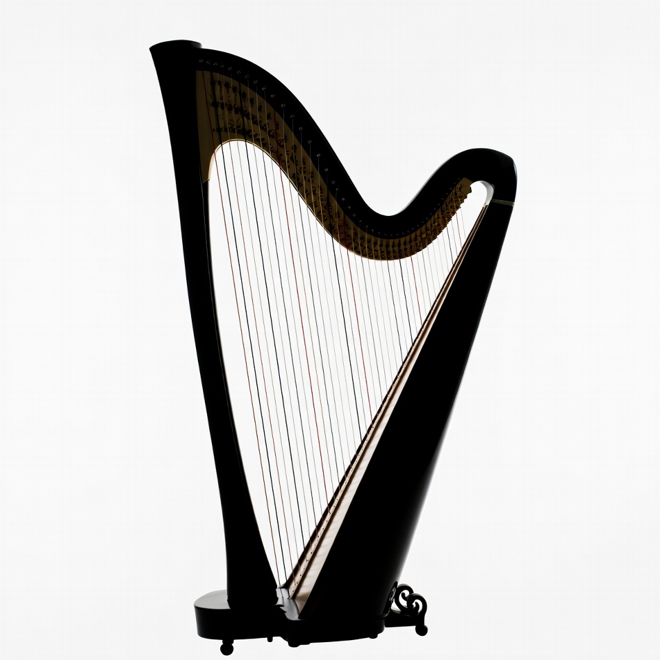 Black Harp Silhouette Isolated Background Black Harp Silhouette Isolated Background