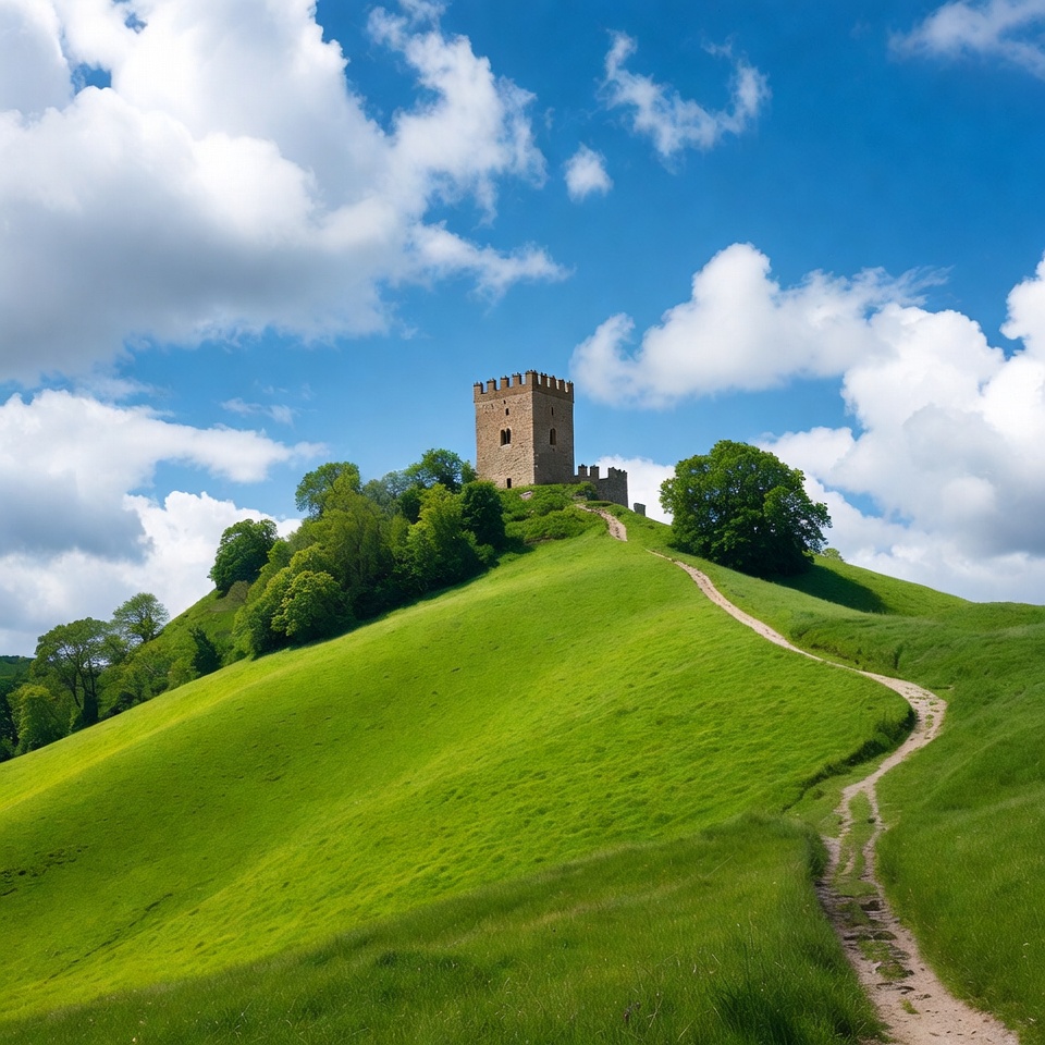 Medieval Tower on Green Hill Medieval Tower on Green Hill