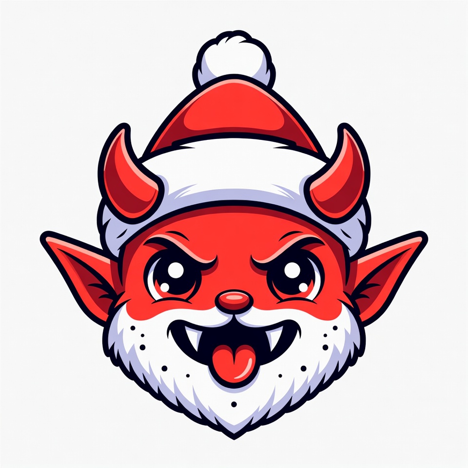 Cute Devil Wearing Santa Hat Cute Devil Wearing Santa Hat