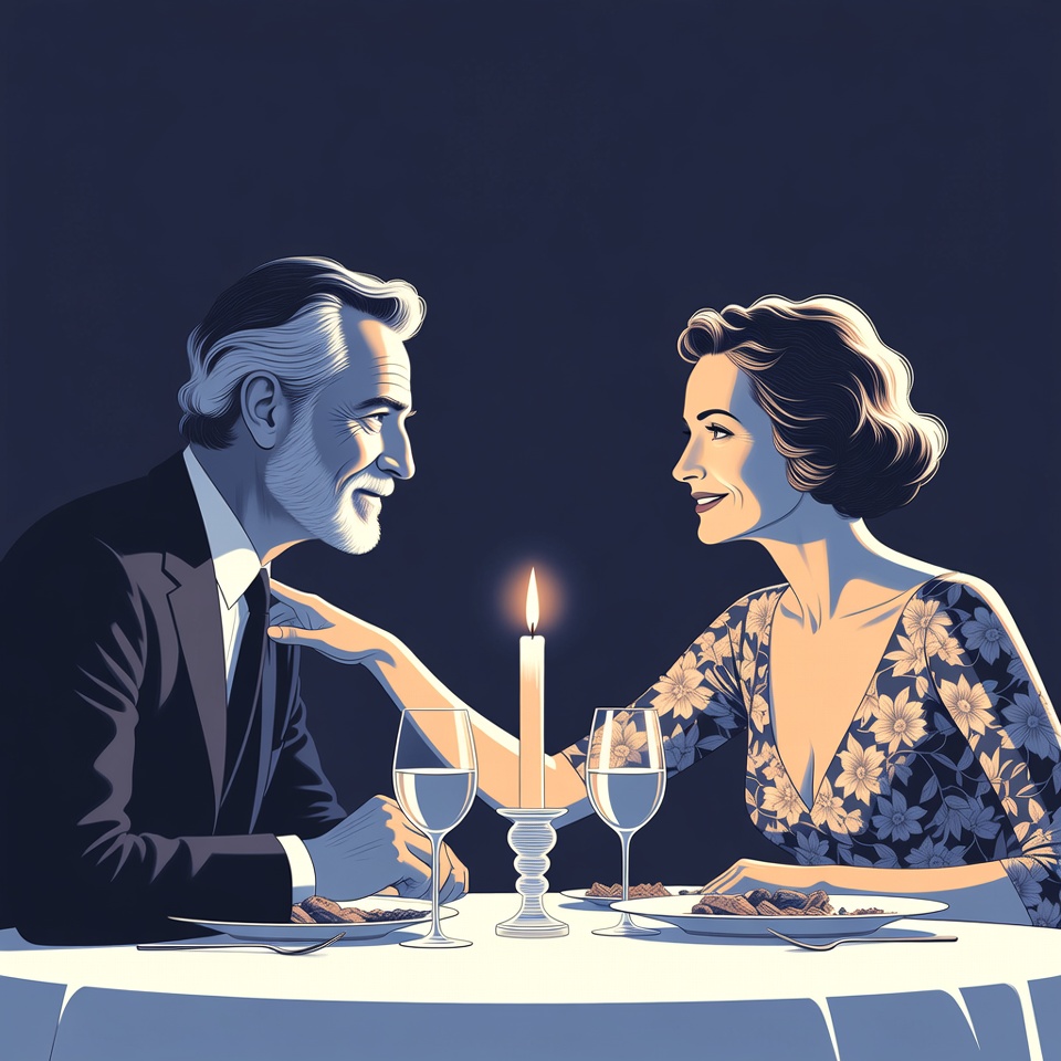 Couple dining by candlelight Couple dining by candlelight