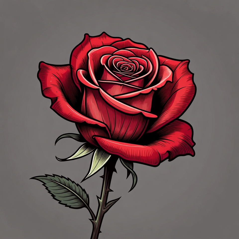Red Rose Illustration Red Rose Illustration