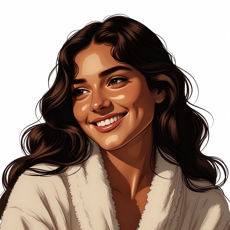 Smiling Woman with Long Brown Hair Smiling Woman with Long Brown Hair