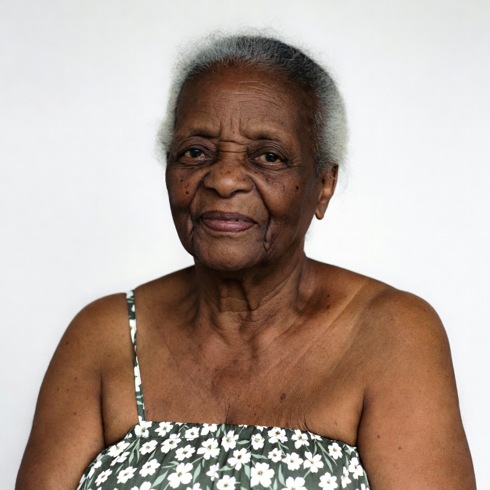 Elderly African-American woman smiling Elderly African-American woman smiling