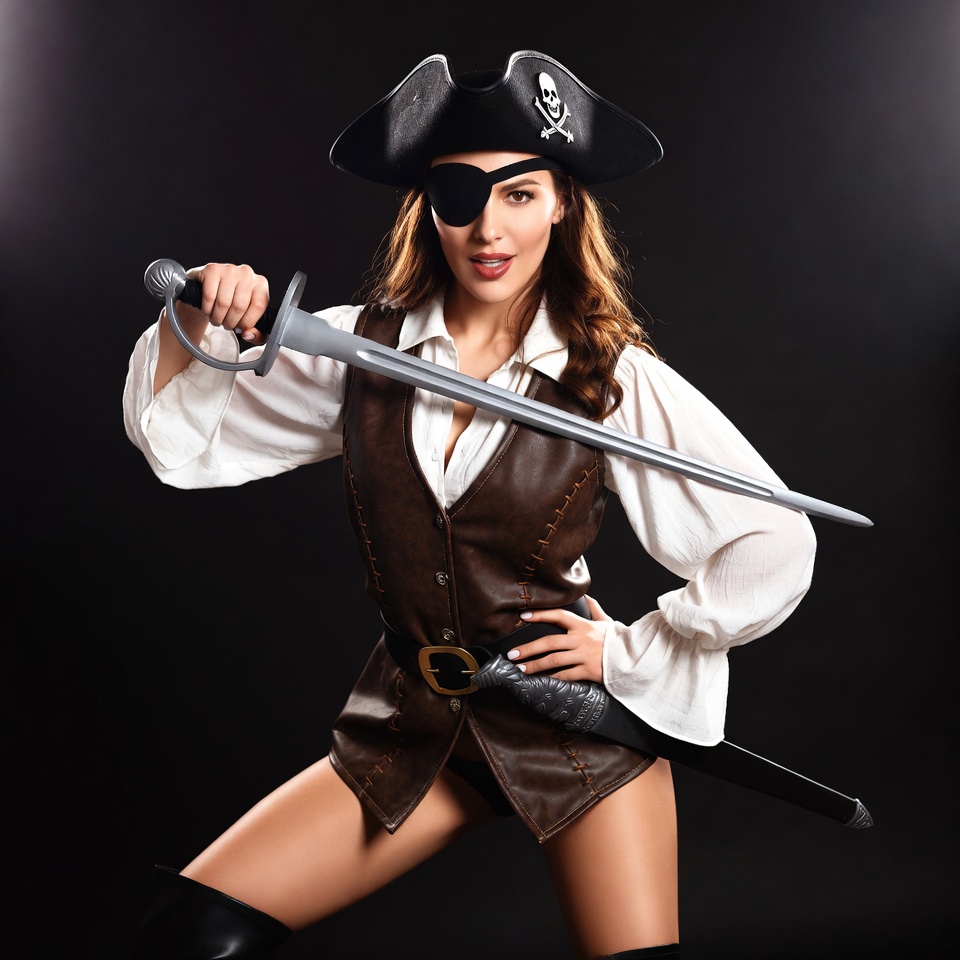 Woman in sexy pirate costume Woman in sexy pirate costume