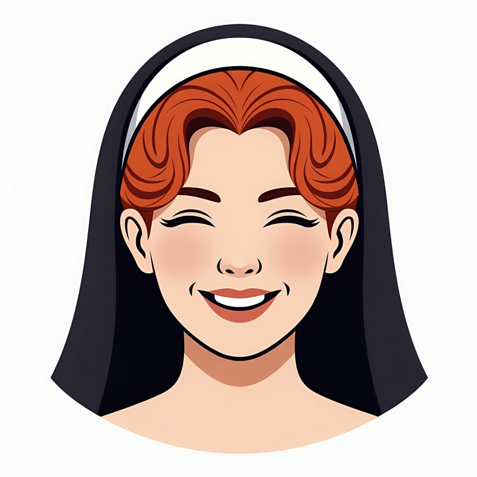 Smiling nun with red hair Smiling nun with red hair