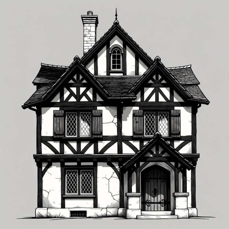 Tudor House Illustration Tudor House Illustration