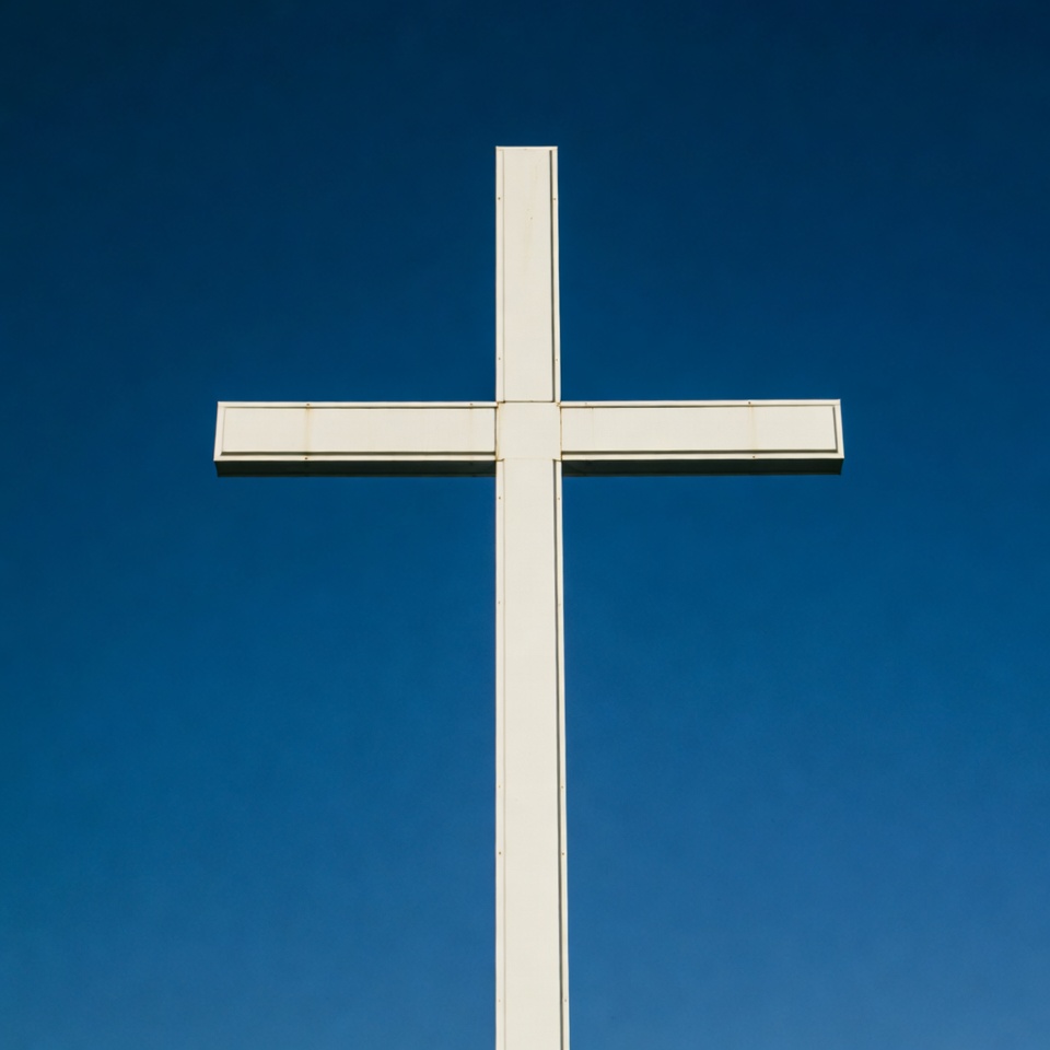 White Cross Against Blue Sky White Cross Against Blue Sky