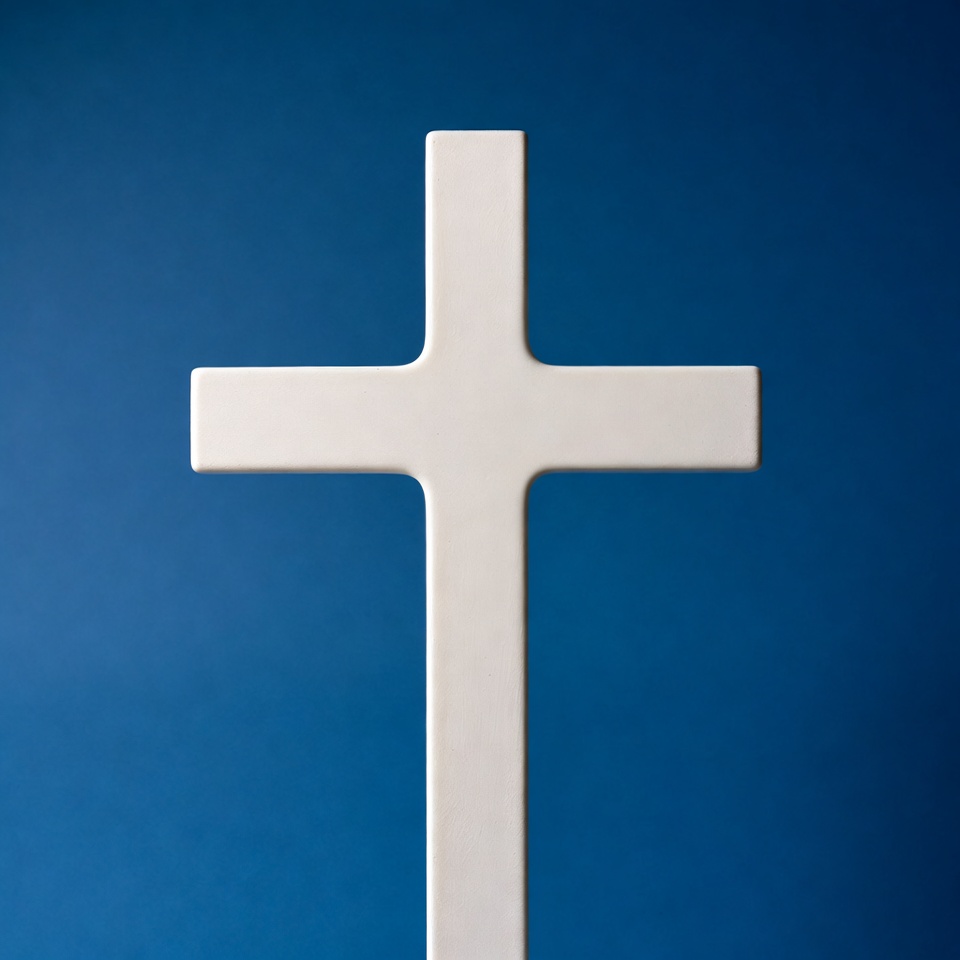 White Cross on Blue Background White Cross on Blue Background