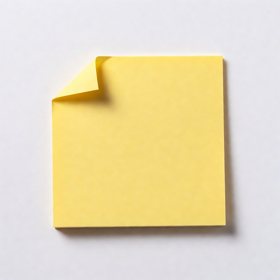 Yellow sticky note peeling off Yellow sticky note peeling off