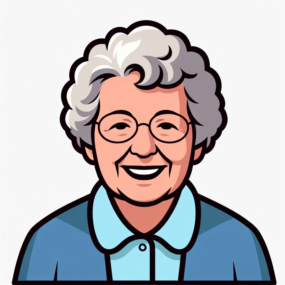 Smiling elderly woman illustration Smiling elderly woman illustration