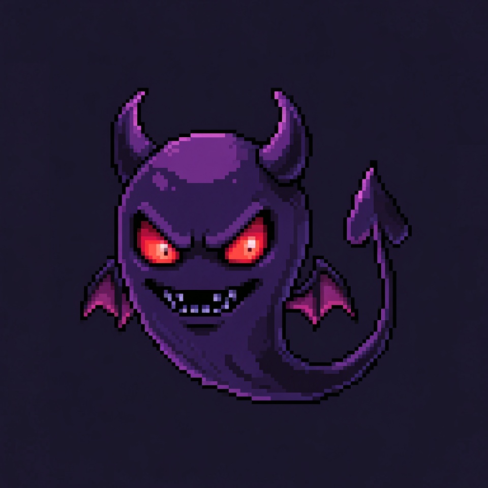 Purple Pixel Demon Ghost Purple Pixel Demon Ghost