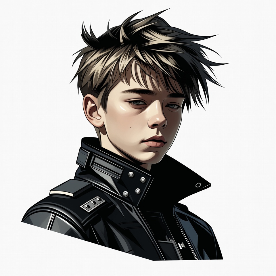 Anime boy in black jacket Anime boy in black jacket