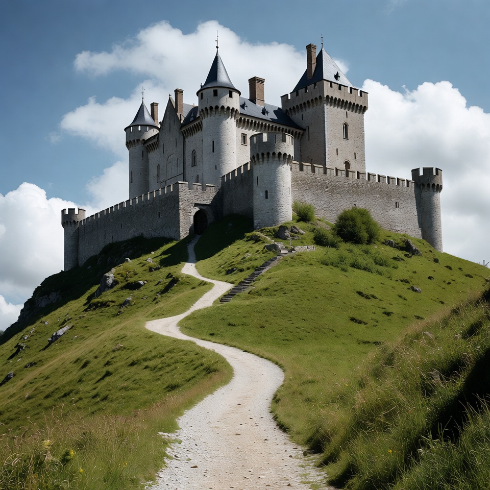 Medieval Castle on Green Hill Medieval Castle on Green Hill