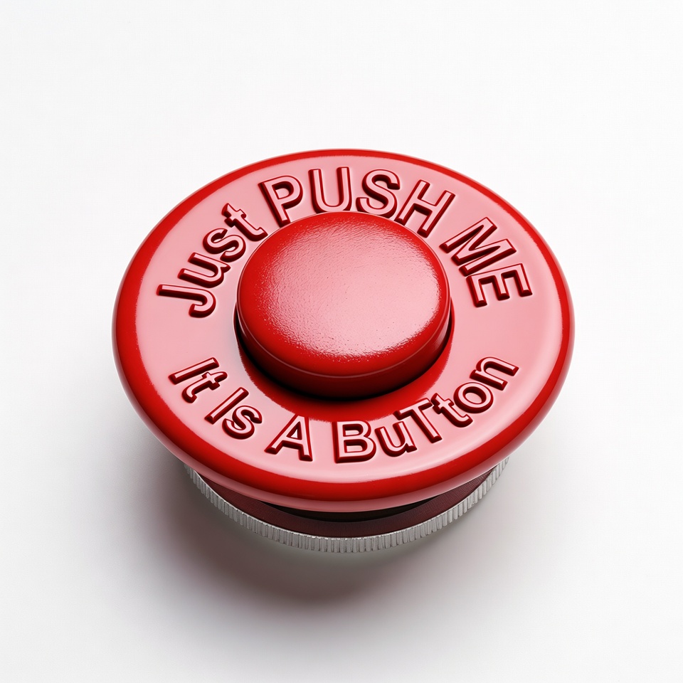 Red Push Me Button Red Push Me Button