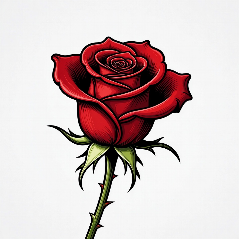Red Rose Illustration Red Rose Illustration