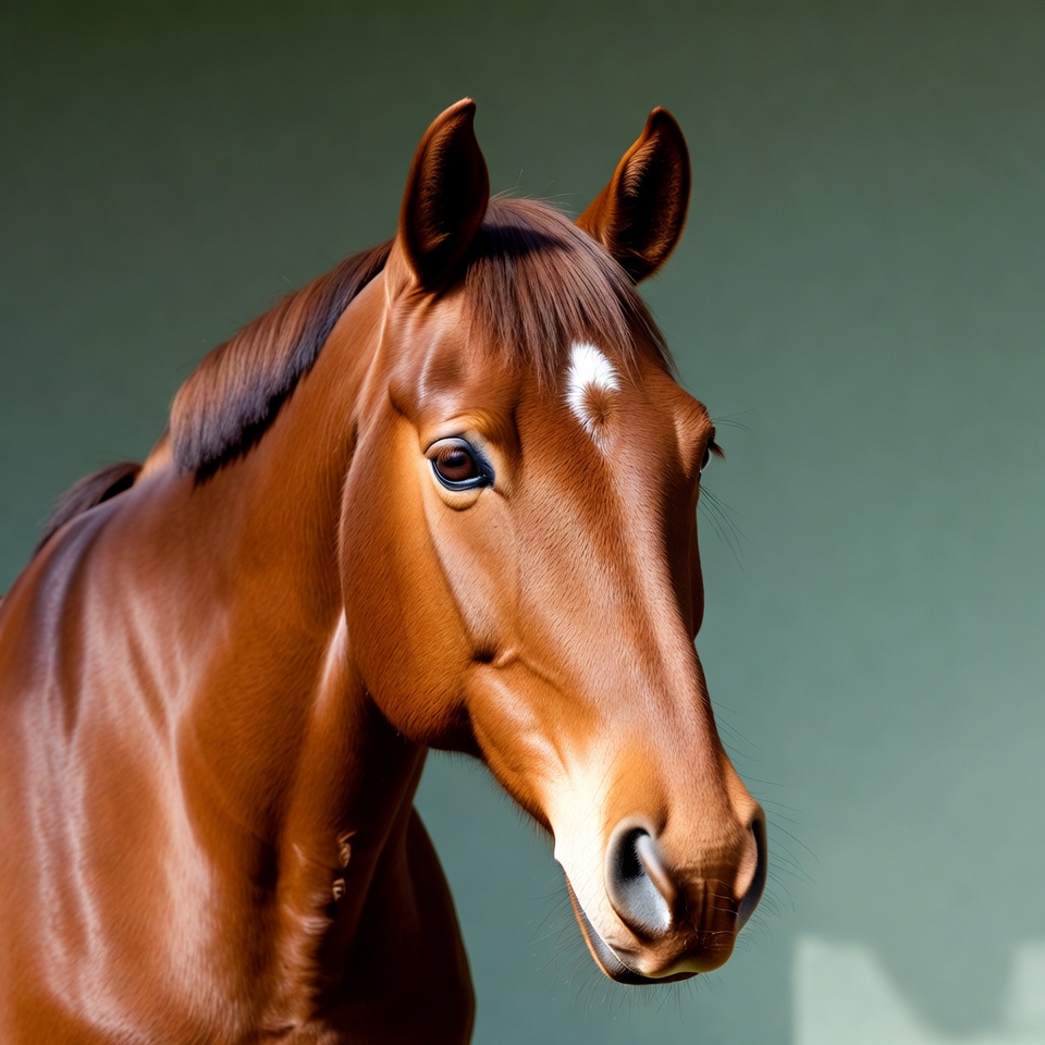 Brown horse with white blaze Brown horse with white blaze