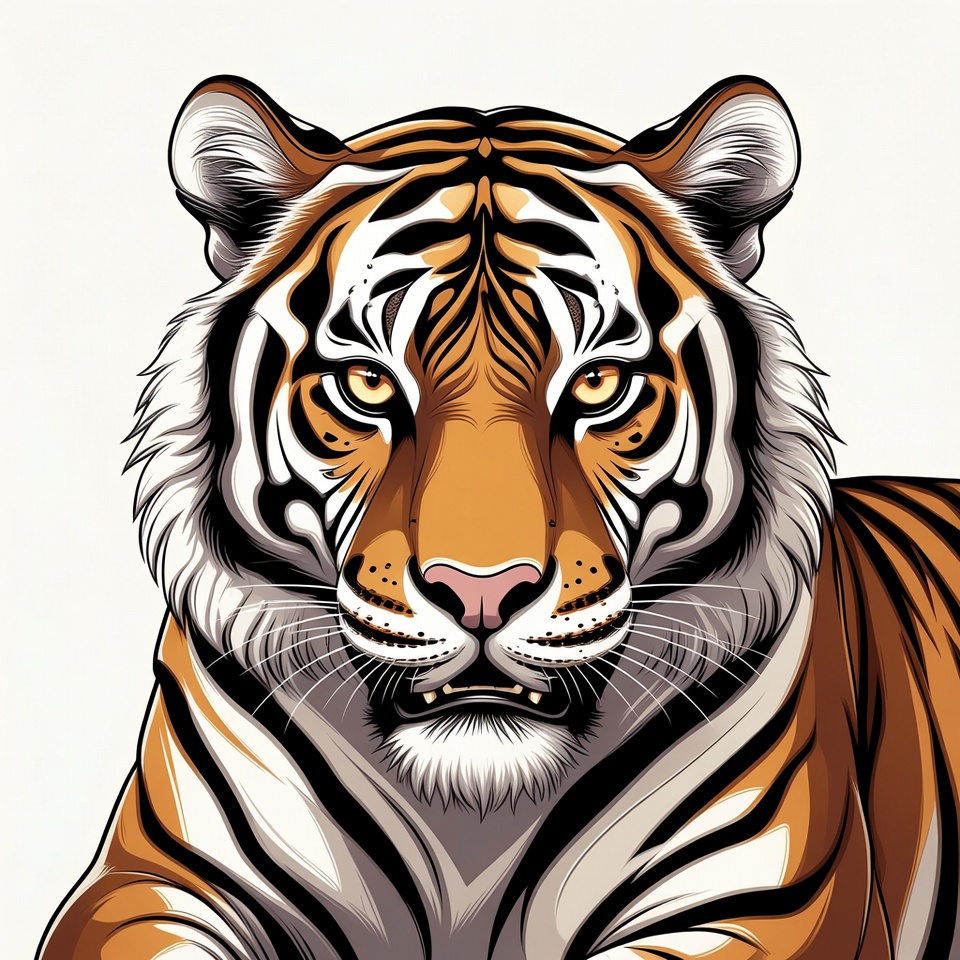 Fierce tiger head illustration Fierce tiger head illustration