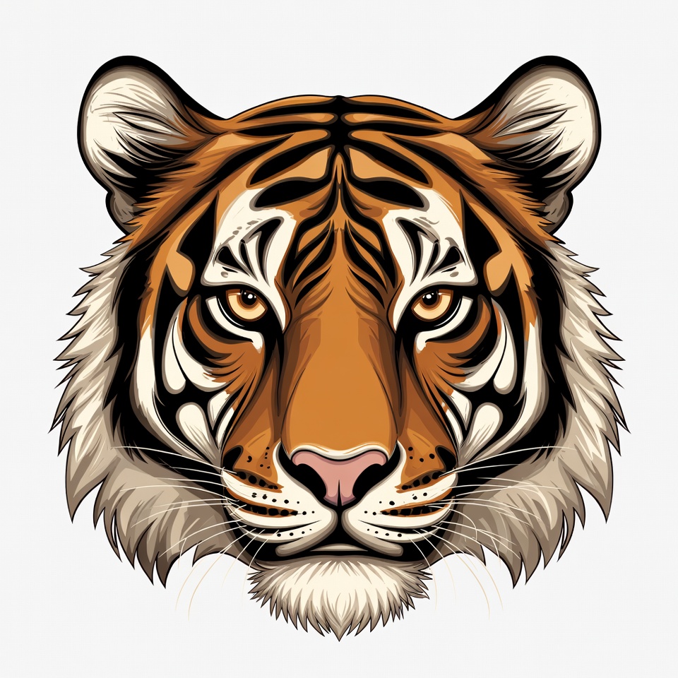 Fierce tiger face illustration Fierce tiger face illustration