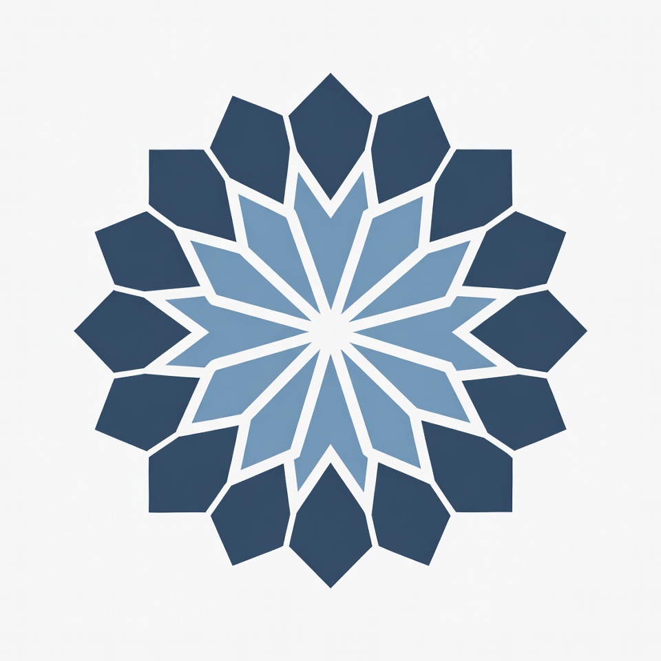 Blue Geometric Mandala Design Blue Geometric Mandala Design