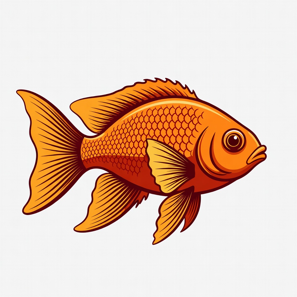 Orange Goldfish Illustration Orange Goldfish Illustration