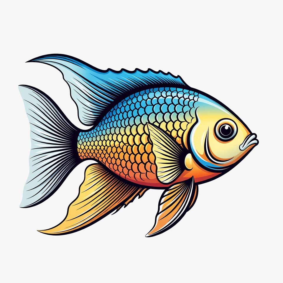 Colorful Tropical Fish Illustration Colorful Tropical Fish Illustration