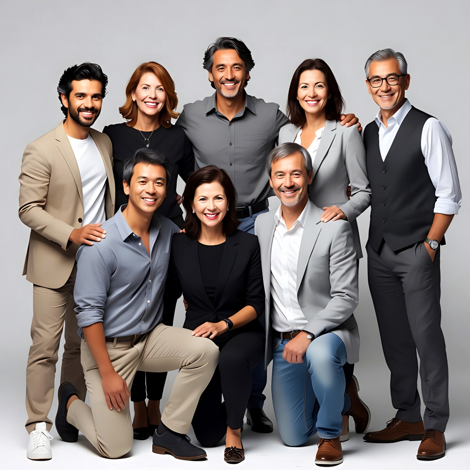 Diverse professional team group photo Diverse professional team group photo