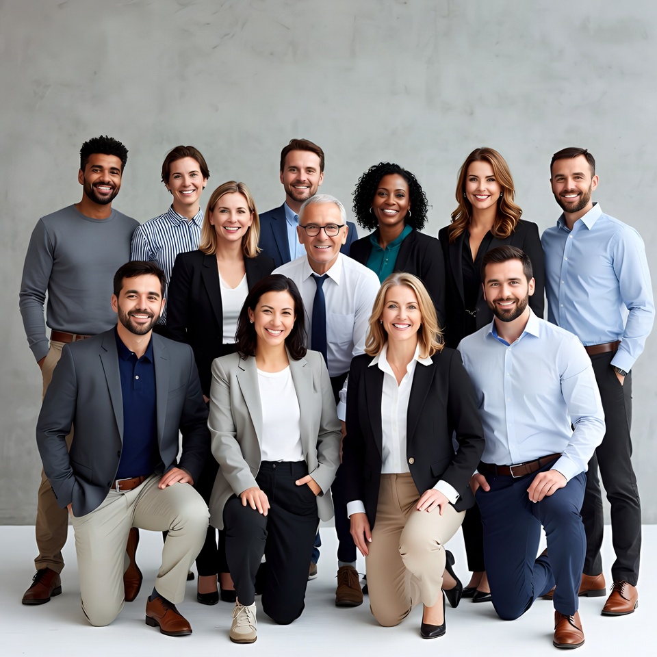 Diverse professional team group photo Diverse professional team group photo