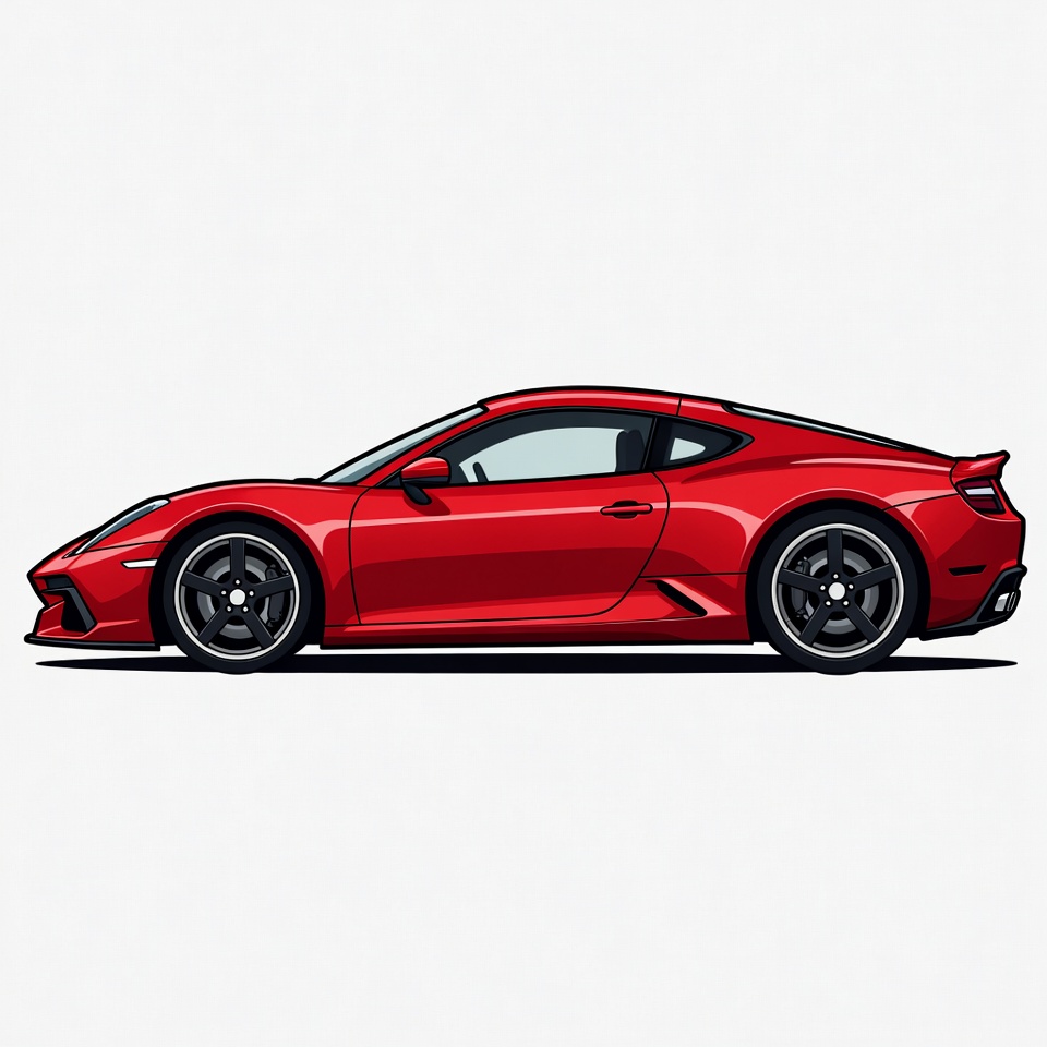 Red Sports Car Illustration Red Sports Car Illustration