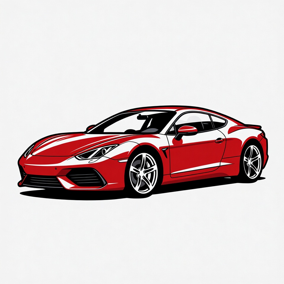 Red Sports Car Illustration Red Sports Car Illustration