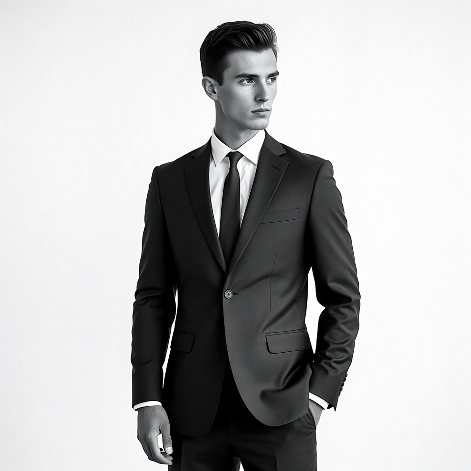 Handsome man in black suit Handsome man in black suit